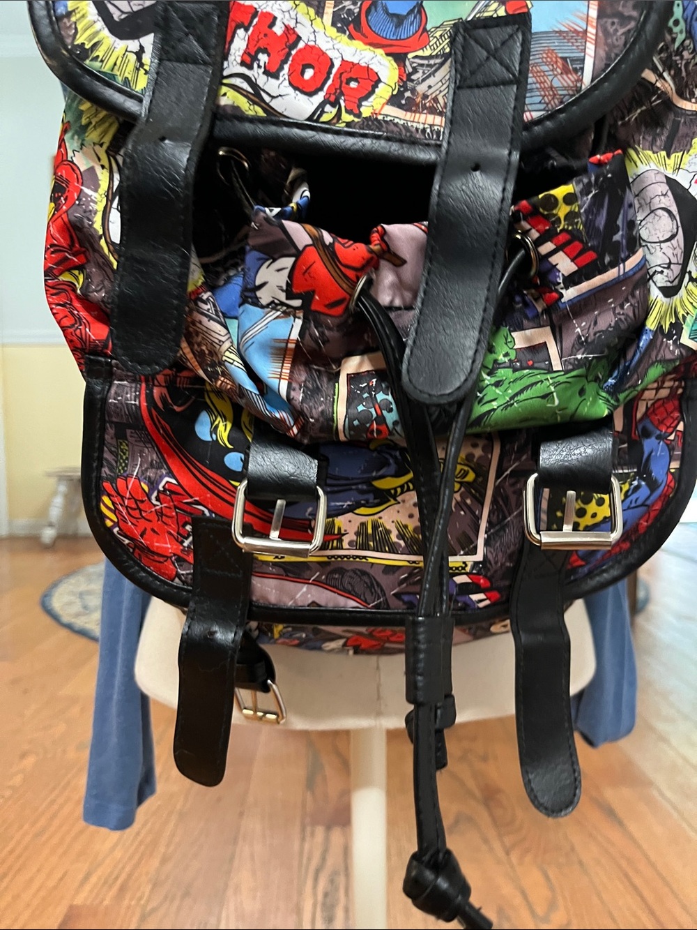 Marvel Kids Comic Print Backpack in Red, Blue, Green, Black